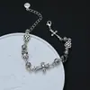 Pulsera de Cruz con Zirconia de Colores y Pata de Gato, Joyería Exquisita de Estilo Minimalista, Regalo del Día de la Madre, Popular en Xiaohongshu