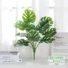 Viajero de hoja plátano palma Areca hoja de tortuga plástico planta verde pequeña con hierba manojo único flor artificial planta en maceta decoración paisajismo