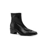 Botas de tornozelo vintage estilo britânico em couro genuíno, versáteis para outono e inverno, bico quadrado, salto grosso, botas estilo Martin em couro desgastado, botas femininas de comércio exterior transfronteiriço