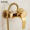 Traje de banho dourado estilo europeu torneira de banheira simples quente e fria chuveiro simples dedicado a hotel