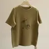 Camiseta de Manga Corta con Estampado de Dibujos Animados Estilo Coreano de Alta Calidad para Mujer, Corte Holgado Casual, Top Versátil Adelgazante para Primavera
