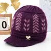 Gorro de Invierno para Mujeres de Mediana Edad y Mayores Abuela Mamá Persona Mayor Gorro Cálido Más Terciopelo Protección contra el Frío Lana Gorro de Punto para Señora Mayor