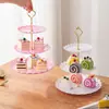 Soporte para Pasteles de Tres Niveles Lujo Ligero Mesa de Postres Mesa de Café para Sala de Estar Soporte para Snacks Plato de Frutas Plato de Dulces y Pasteles para Bodas Plato de Frutas Secas