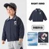 Jaqueta Baseball Europeia Masculina Primavera e Outono Impermeável Top para Bebê Roupas de Outono para Meninos Vestuário Infantil Jaqueta Infantil Roupas de Outono
