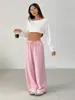 En Stock Europeo y Americano Transfronterizo Amazon Sitio Independiente Pantalones Casuales Sueltos de Punto Suave con Cintura con Cordón de Color Sólido para Mujer