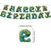 Conjunto de Decoração de Cena de Aniversário 3D de Dinossauro em Estoque Balão de Dinossauro Fofo Faixa Topper de Bolo Decoração de Mesa de Sobremesa
