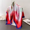 Nuevo Color Nacional Peonía Seda Imitación Alta Gama Estampado Bufanda Cuadrada Grande Bufanda de Seda Chal Pañuelo para la Cabeza Protector de Cuello Bufanda para el Cuello Bufanda Decorativa