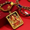 Thangka Tibetano Pintura Dourada Colorida Núcleo Moeda dos Cinco Imperadores Cartão Núcleo Cinco Senhores Jambhala Amarelo Pingente Tesouro da Riqueza Bacia do Tesouro Colar Atacado