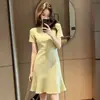 Vestido adelgazante de manga corta, estilo francés simple y elegante WZXSK, nuevo modelo de verano, talla grande, elegante para ir al trabajo, longitud media