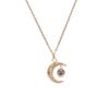 100 idiomas te amo Collar decorativo de luna estrella simple para mujer Cadena de clavícula roja de TikTok femenina al por mayor