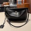Novo estilo de bolsa feminina de couro legítimo Kelly com camada superior de couro bovino, bolsa transversal clássica de ombro e axila