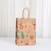 Bolsa de Regalo Navideña de Dibujos Animados Bolsa Tote Creativa Linda Estampada con Papá Noel Bolsa Versátil para Regalo de Vacaciones