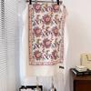 Otoño e Invierno Planta Flor Hilado Core-spun Borla Bufanda Chal Cálido Bordado Cachemira Estilo Étnico Vintage para Mujer
