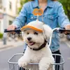 Divertido mini casco de motocicleta con temática de mascotas para perros pequeños, casco de seguridad ajustable para patinete eléctrico con una decoración con letras con resorte