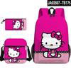 3D Transfronterizo Nuevo Producto HelloKitty Lindo Hello Kitty Mochila Bolsa Escolar Bolsa para Lápices Bolsa de Hombro Set de Tres Piezas