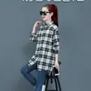 Camisa de Cuadros Roja y Negra para Mujer, Suelta, de Longitud Media, con Sentido del Diseño, Top, Ropa de Abrigo, Primavera y Otoño, Estilo Retro de Hong Kong, Ropa de Abrigo, Camisa de Moda