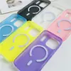 Funda magnética de succión 17Promax Ice Mist, Funda suave translúcida con tacto de piel 16, Funda protectora con agujero grande para iPhone 17