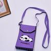 Bolso para teléfono móvil de estilo coreano con diseño de panda pequeño, bandolera de punto, bolso de mano con solapa, bolso informal para salir