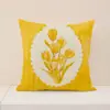 Estilo Nuevo Primavera y Verano Hermosa Funda de Almohada Floral Transfronteriza Poliéster Impreso Cojín de Asiento Decoración del Hogar Funda de Cojín para Sofá