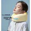 Almohada en Forma de U Moderna Simple de Espuma Viscoelástica de Fibra Química Almohada Portátil de Soporte para Cuello de Avión de Rebote Lento Reposacabezas de Seda de Hielo Bolsa de Almacenamiento en Forma de U