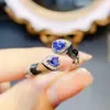 Anillo de Zafiro Natural Popular al por Mayor de Fábrica Plata S925 Incrustado con Piedra Principal 3*4 Joyería de Lujo Venta Directa de Fábrica