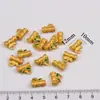 Imitación Arena Vietnamita Oro Gota Pintura al Óleo Chapado en Oro Colgante Pequeño Palabra Fu Conejo de Jade Pequeño Deslizante Accesorios diy Colgante Pequeño de Goteo