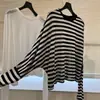 Roupa de Proteção Solar Listrada Fina de Verão para Mulheres 2026 Nova Camiseta de Proteção Solar Emagrecedora Camiseta Solta de Manga Longa Top Externo