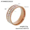 Anillo de doble capa de circón simple europeo y americano Xinyixin anillo para el dedo de comida anillo de acero inoxidable chapado en oro real de 18K joyería al por mayor