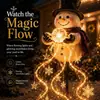 Nueva Fuente Mágica de Muñeco de Nieve, una luz LED navideña para jardín de copos de nieve que fluye