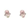 Pendientes de Perla de Circonita Suave Estilo Francés para Mujer, Diseño de Nicho, Pendientes Dulces y Elegantes, Exquisitos Accesorios para Orejas de Doble Perla
