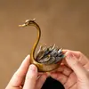 Plato Creativo Cisne Quemador de Incienso Ceremonia del Té Escritorio Adornos de Joyería Nube Xiaoxiang Tienda de Pera Ganso Arena para Incienso Sándalo Quemador de Aromaterapia para el Hogar