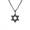 Colar de estrela de seis pontas de aço inoxidável transfronteiriço, pingente de vagabundo simples, vintage, masculino e feminino, colar com pingente oco para casal