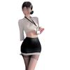 Lencería Sexy Puro Deseo Secretaria Ol Ajustado Transparente Pijama Sexy Uniforme Antro Maestra Hueco Transparente Falda de Cadera