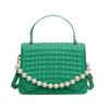 Comércio Exterior Transfronteiriço Bolsa Feminina texturizada xadrez moderna feminina de ombro elegante bolsa 2024 cor sólida estilo coreano estilo ocidental crossbody pequena quadrada