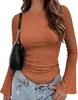 Moda Femenina Transfronteriza Europea y Americana 2026 Blusa Ajustada de Cuello Redondo con Mangas de Campana para Otoño
