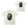 Marca de Moda Japonesa Bape Camuflaje de Mono de Manga Corta Estampado de Cabeza de Simio Camiseta de Verano para Pareja Casual Deportiva de Media Manga Corta