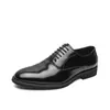 Zapatos de Cuero Juveniles Estilo Británico Talla Grande Color Sólido para Exteriores Zapatos Planos con Cordones para Hombre Tendencia de Moda Zapatos para Novio