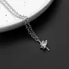 Joyería Transfronteriza Europea y Americana Collar de Estrella Corazón Estrella y Luna de Colores Diseño de Nicho Cadena de Plata Estilo Dulce Fresco Lujo Ligero