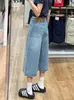 Pantalones Vaqueros Cortos de Pierna Ancha Lavados Azul Claro Estilo Americano de Tiro Alto para Mujer, Verano Tallas Grandes, Favorecedores y Casuales de Largo Medio