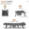 Cama plegable para descanso de almuerzo Cama individual para exteriores Cama de camping Sillón reclinable multifuncional Cama de acompañante Simple portátil Oficina Siesta