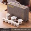 Juego de té de cerámica, juego de té blanco de porcelana ru de 10 piezas, juego de té mate para oficina en casa, regalos de empresa, juego de té de kung fu