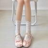 Estilo balé jk orelha de madeira japonesa oco tubo fino meias lolita pilha branca meias rendas meias de bezerro