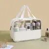 Bolsa de Cosméticos Transparente à Prova d'Água de PVC de Grande Capacidade para Mulheres, Bolsa de Viagem Portátil Super Popular Estilo Ins, Necessaire de Mão, Bolsa de Armazenamento