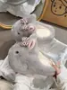 Pantuflas de algodón con diseño de conejito, estilo dulce y fresco para niña, colección otoño/invierno 2026, estampado de leopardo con lazo, zapatos peludos versátiles sin cordones para usar en exteriores