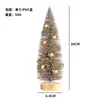 Árbol de Navidad Mini Dorado con Purpurina 15/20cm con Bolas Doradas y Base de Madera Adorno de Decoración Navideña Modelo Nuevo Transfronterizo