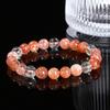Jingde Joyería Pulsera Arusha de Punta de Oro Natural para Mujer Pulsera de Cuentas Redondas de Cristal Fresa Dorado Piedra Solar Venta al por Mayor de Joyería