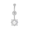 Colgante de circón con forma de gota de agua y flor de mariposa para ombligo, joyería transfronteriza europea y americana de Amazon