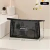 Bolsa de maquillaje portátil, bolsa de cosméticos de malla transpirable, neceser, compartimento interior para lápiz labial y cosméticos, bolsa pequeña multifuncional