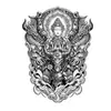 Tatuaje Temporal de Espalda Completa Cyber-Mecánico Buda Wukong Fórmula Herbal Duradero Impermeable Estilo Cyber Unisex Tatuaje de Espalda