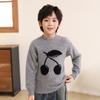 Suéter de Lana 100% Grueso de Doble Hilo con Cuello Semi-alto, Suéter Pulóver Moderno Bordado de Cerezas para Niños y Niñas